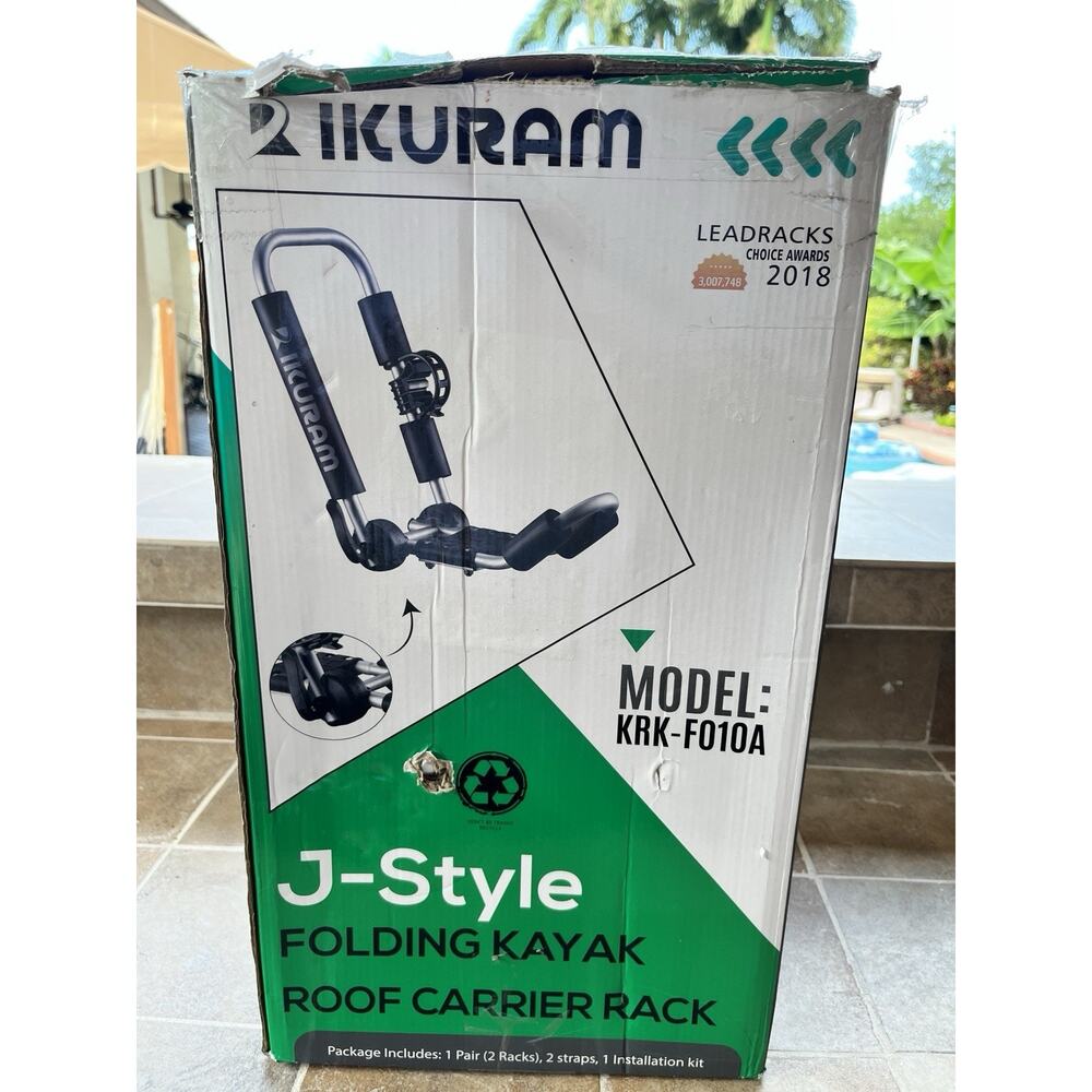IKURAM J-Style Folding Kayak Roof Carrier Rack KRK-F010A Missing Straps & Manual - Picture 4 of 13